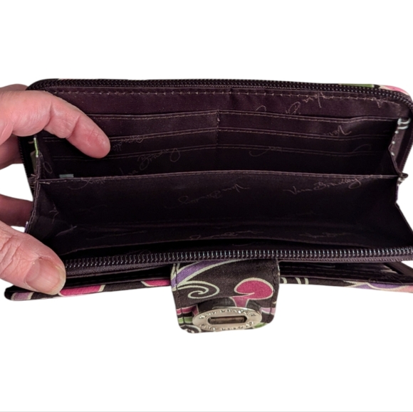 Vera Bradley Turn Lock Wallet clutch Purple Punch - Picture 4 of 8